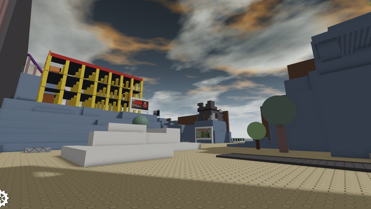 Real Chaos Canyon Roblox map overview with desert canyon lanes, Battle Cube, and BrickBattle spawns